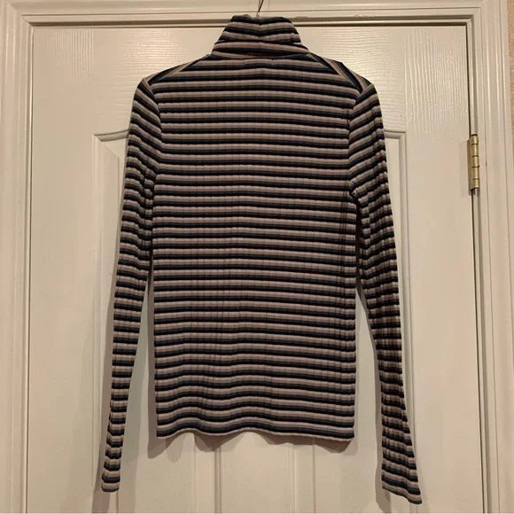 Women’s Madewell Ribbed Turtleneck Striped Top - Picture 3 of 8